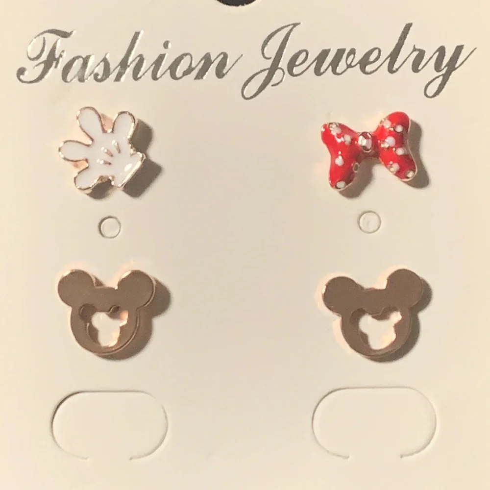 2 Pair of Little Girl Disney Mickey Mouse Earrings, NEW